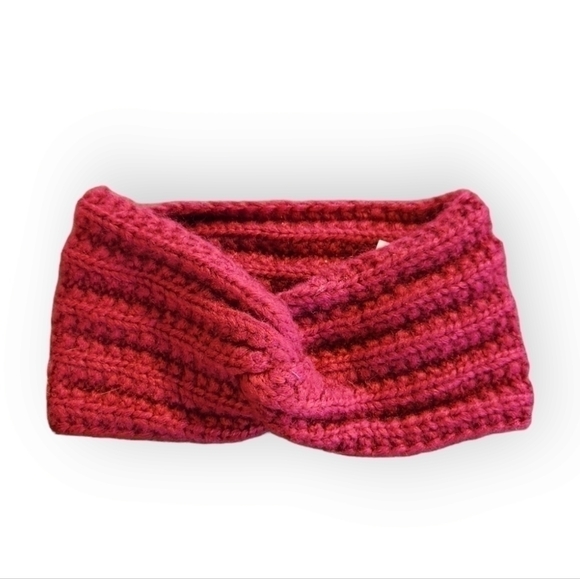 Loft Berry Red Knit Ear Head Band Nwt - Picture 1 of 3